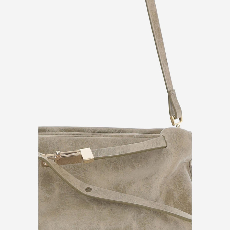Benedetta Bruzziches Glossy Calfskin Shoulder Bag — Beige Leather