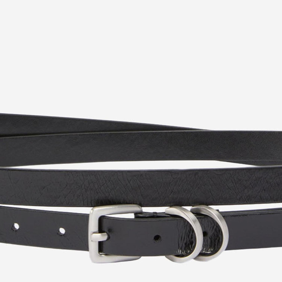 Pinko Leather With Logo Belt — Black