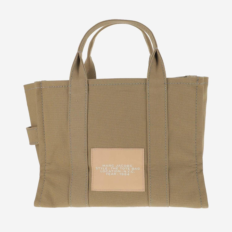 Marc Jacobs Logo-Embroidered Cotton Tote Bag — Beige