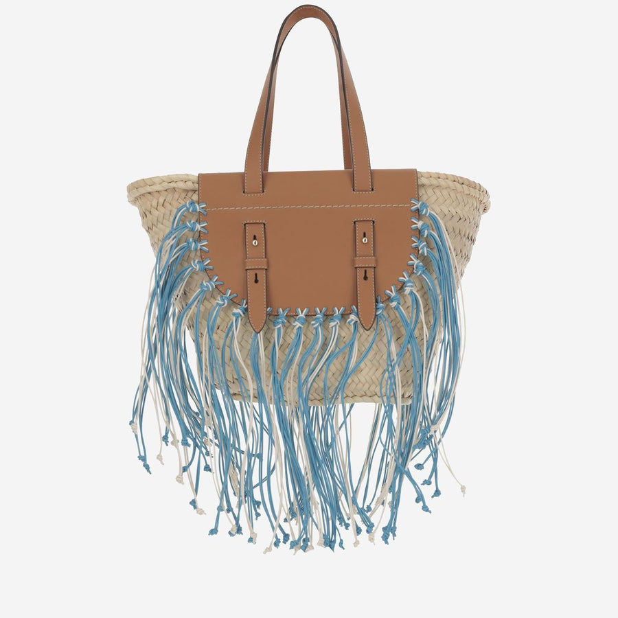 Cuba Lab Tropicana Shoulder Bag — Beige Raffia