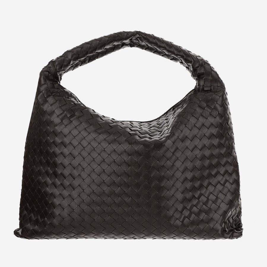 Bottega Veneta Hop Top Handle Bag — Brown Calf Skin