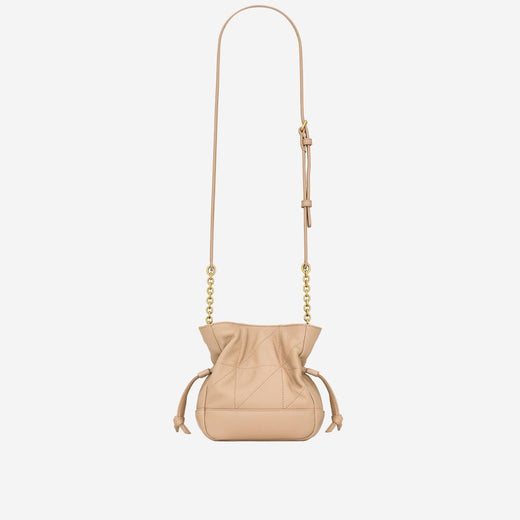 Saint Laurent Cassandre Shoulder Bag — Beige Leather