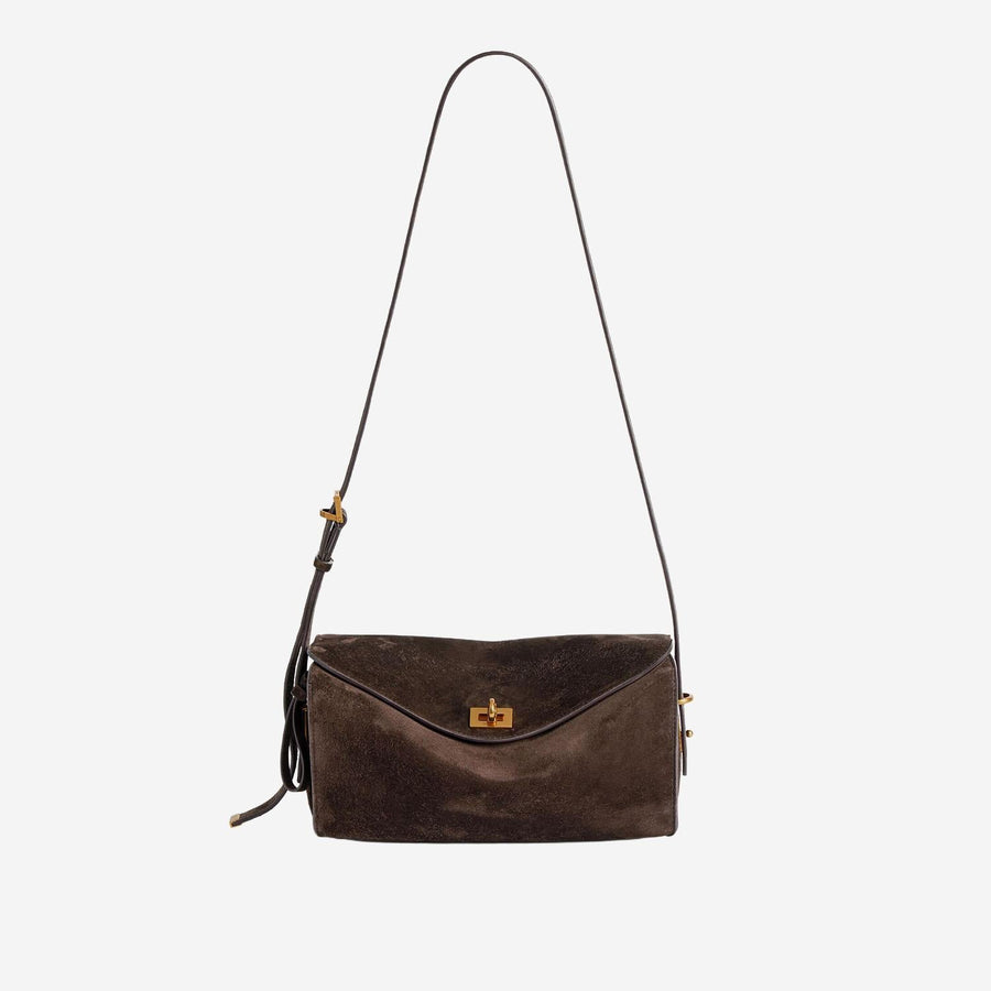 Balenciaga Suede Leather Shoulder Bag — Brown