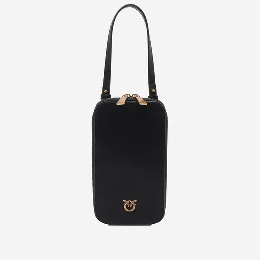 Pinko Leather Smartphone Case Wallet — Black