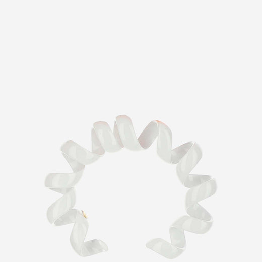 Bottega Veneta Enamelled Coiled Sterling Silver Bracelet — White Bracelets