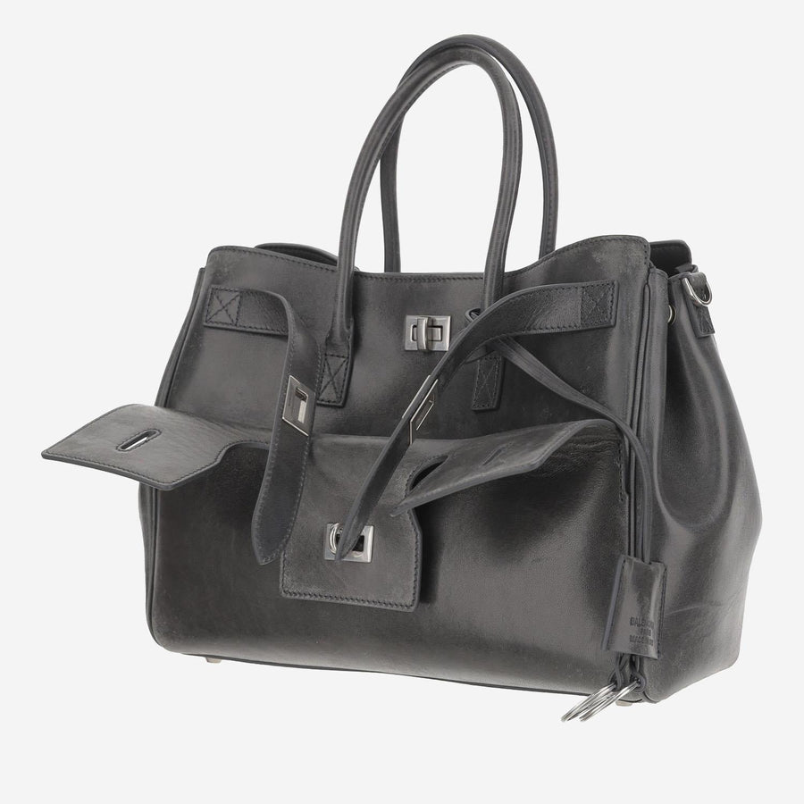Balenciaga Bel Air Shoulder Bag — Gray Calfskin