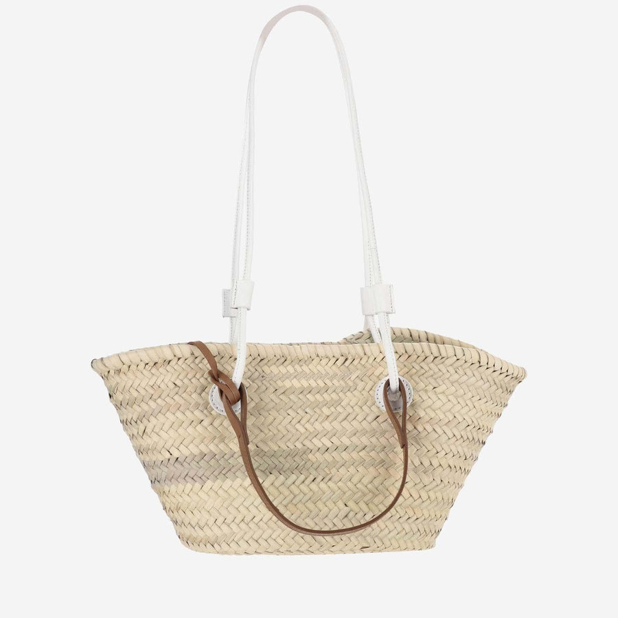 Filippo Catarzi Handcrafted Straw Shoulder Bag — Beige