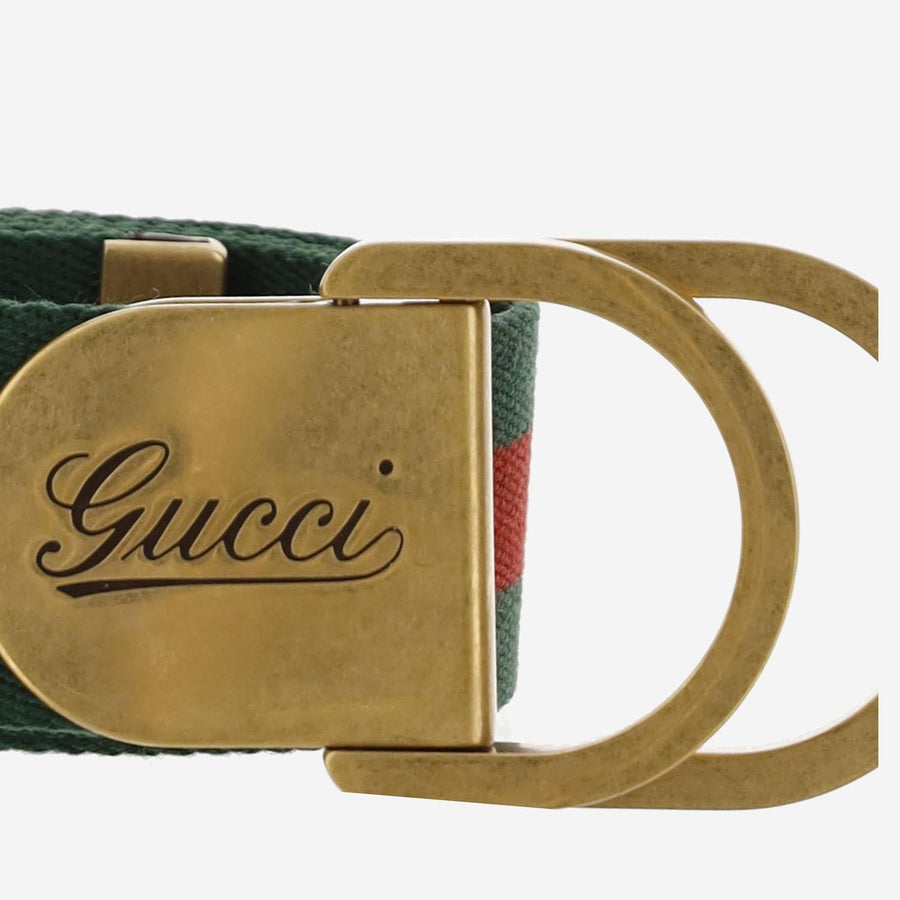 Gucci Web Ribbon Belt — Green Fabric