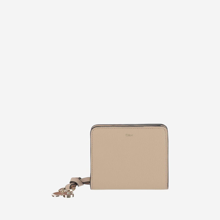 Chloé Alphabet Compact Wallet — Beige Leather & Purses