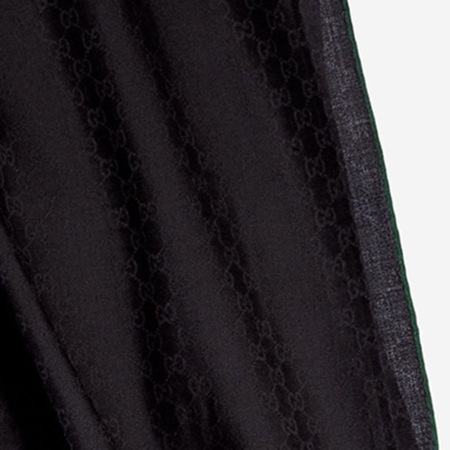 Gucci Gg Jacquard Wool And Silk Scarf — Black Scarfs