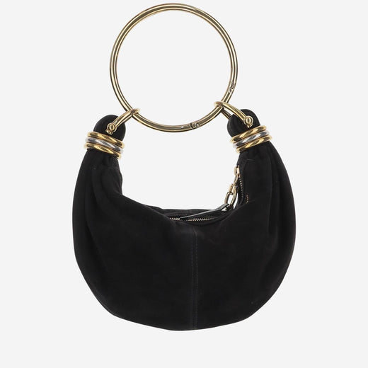 Chloé Bracelet Hobo Bag — Black Goat Suede (capra Hircus)