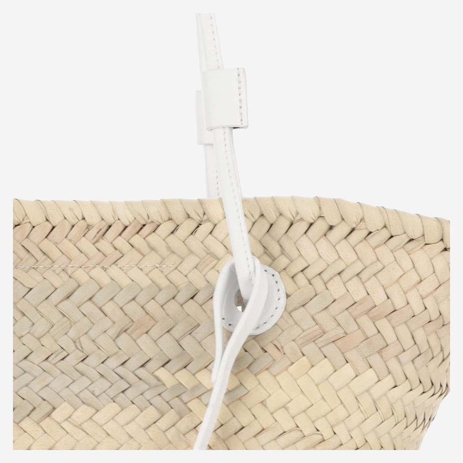 Filippo Catarzi Woven Straw Shoulder Bag — Beige