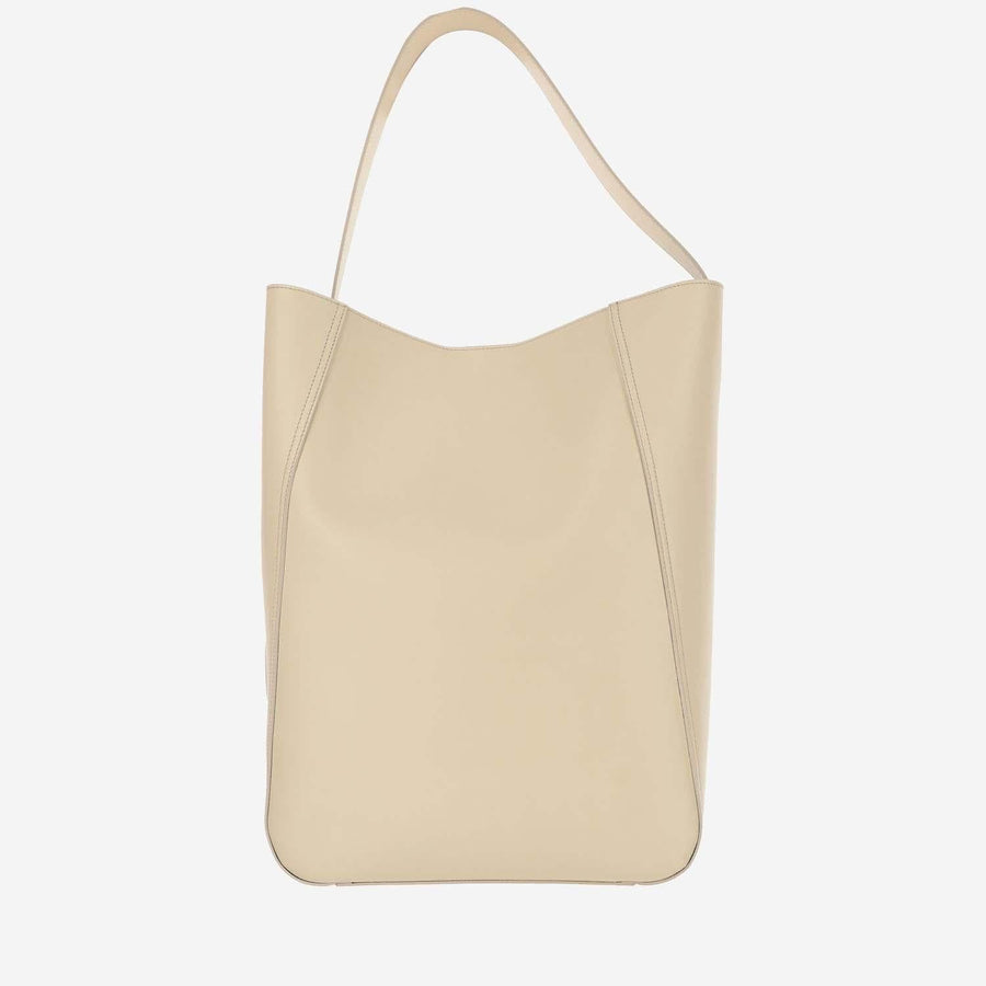 Armarium Full-Grain Leather Shoulder Bag — Beige