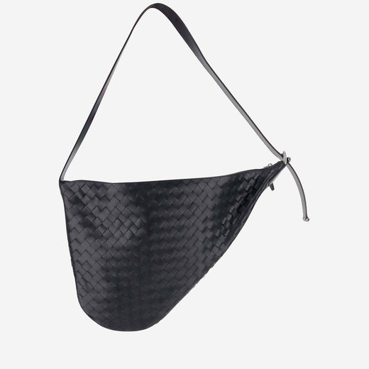 Bottega Veneta Virgule Shoulder Bag — Navy Calfskin