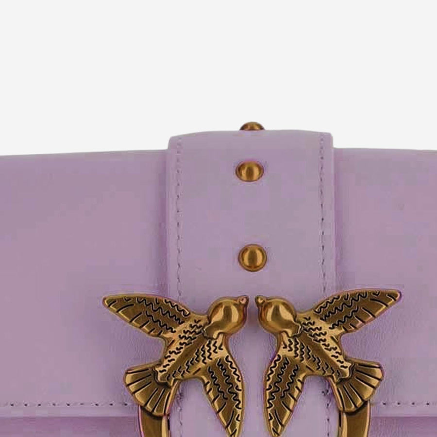 Pinko Love Shoulder Bag — Purple Leather
