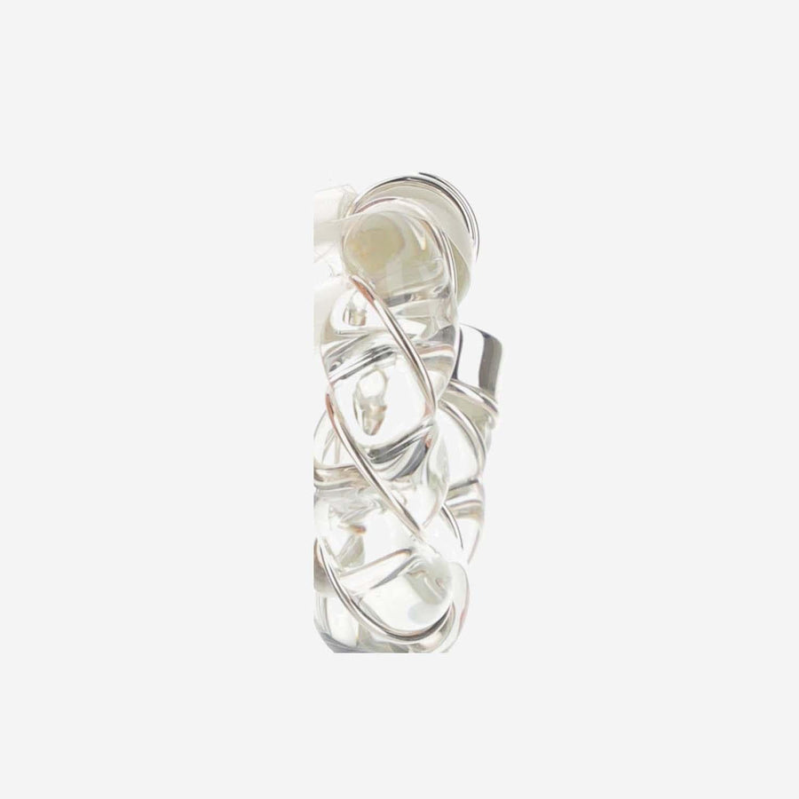 Bottega Veneta Twist Earrings — Silver Glass