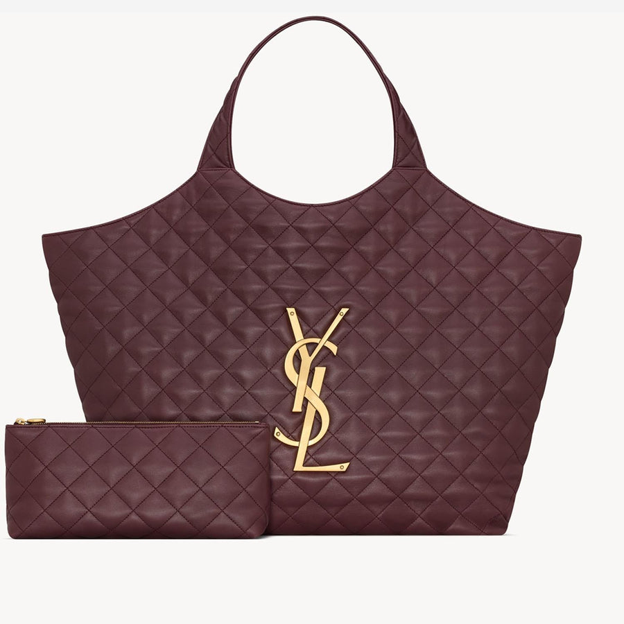 Saint Laurent Icare Shoulder Bag — Burgundy Leather