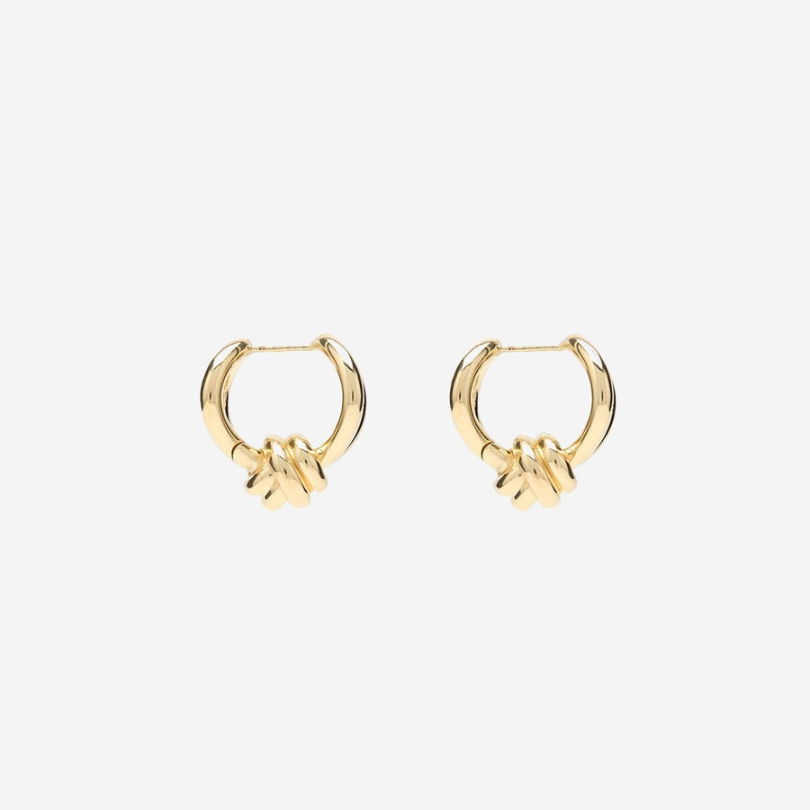 Bottega Veneta Knot Detail Earrings — Gold Silver