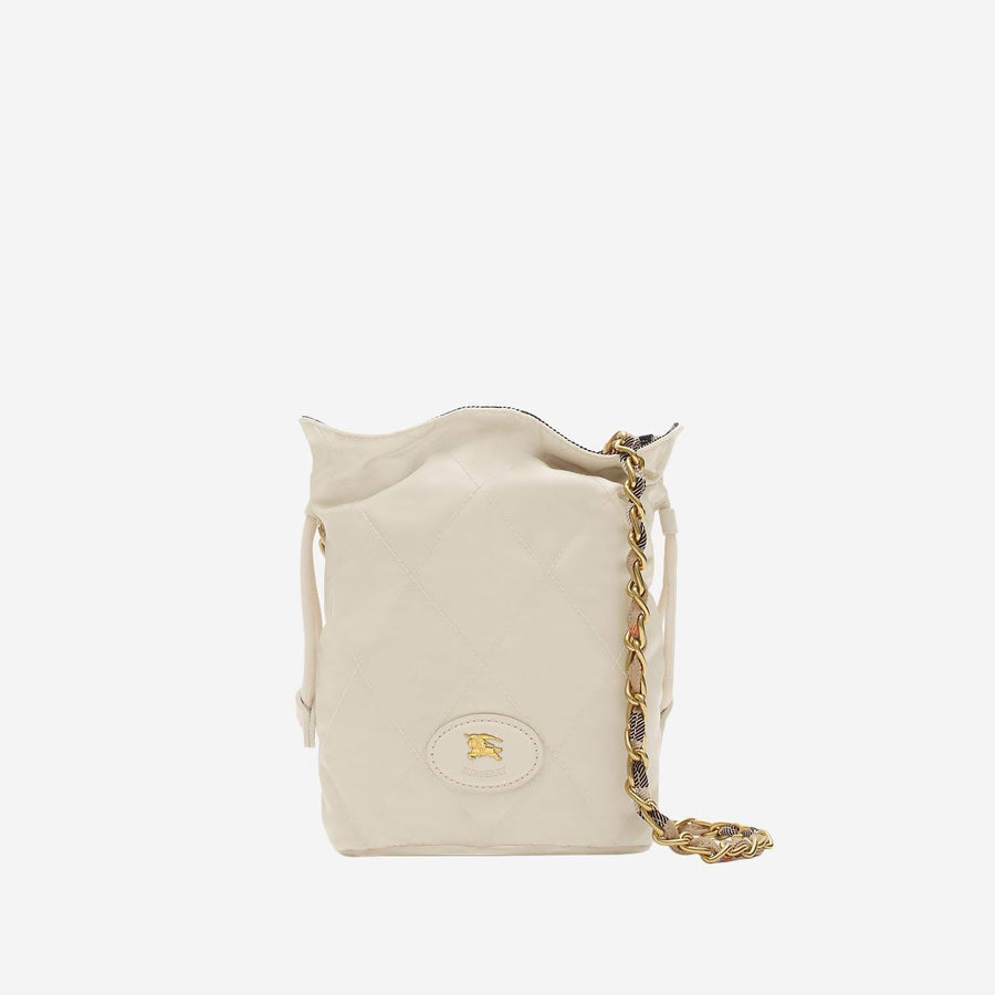 Burberry Quilted Nylon Reversible Shoulder Bag — White Polyamide