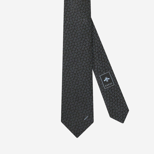Gucci Jacquard Silk Necktie — Black Neckties