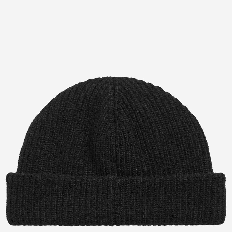 Balenciaga A001nh Ribbed Wool Beanie — Black Beanies