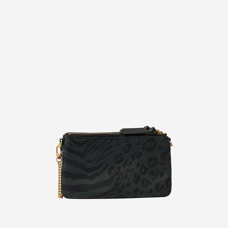 Pinko Animal Print Nylon Clutch — Multicolor