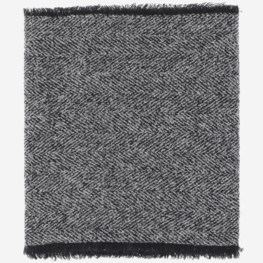Faliero Sarti Wool-Blend Herringbone Scarf — Gray Scarfs