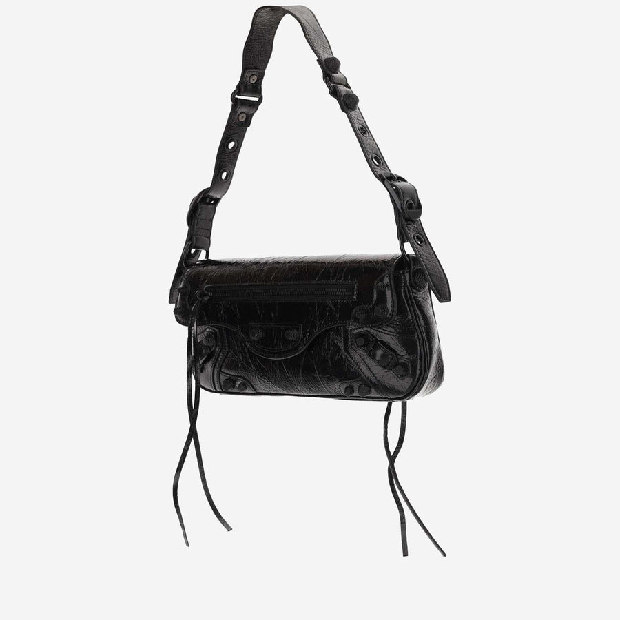Balenciaga Le Cagole Shoulder Bag — Black Lambskin