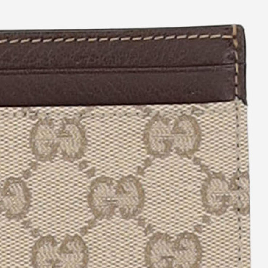 Gucci Gg Fabric Card Case — Beige Cotton Wallets & Cardholders