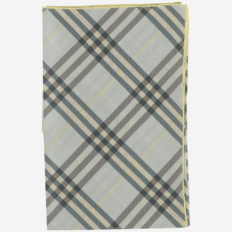 Burberry Silk Check Scarf — Gray Scarfs