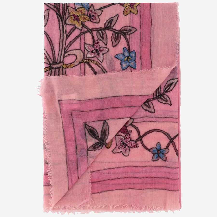 Faliero Sarti Chantal Scarf — Pink Wool Scarfs