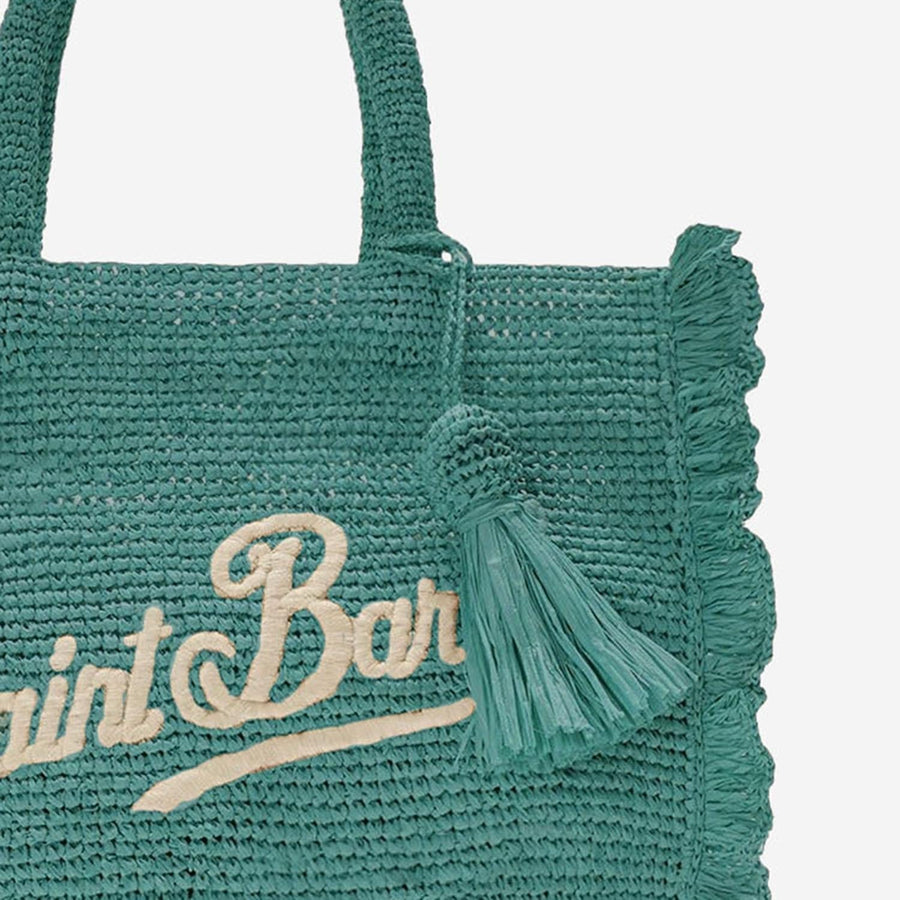 Mc2 Saint Barth Raffia Shoulder Bag — Green