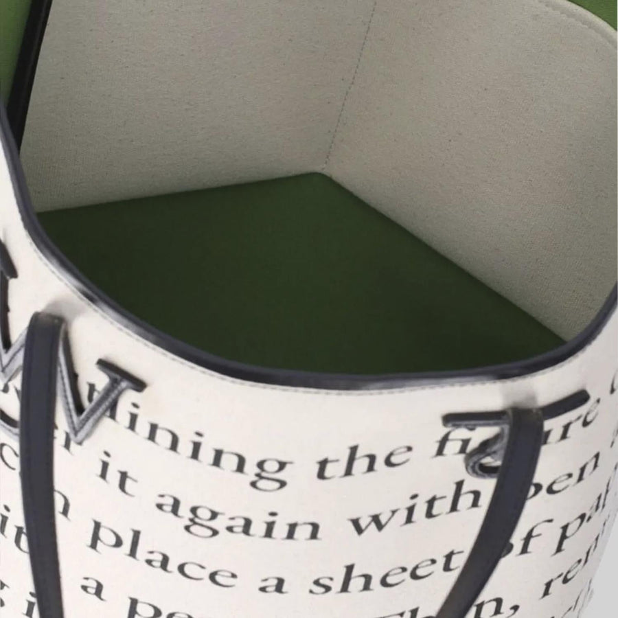 Jw Anderson Text-Printed Cotton-Blend Tote Bag — Ivory