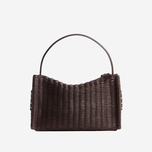 Jw Anderson Hand-Woven Leather Shoulder Bag — Brown