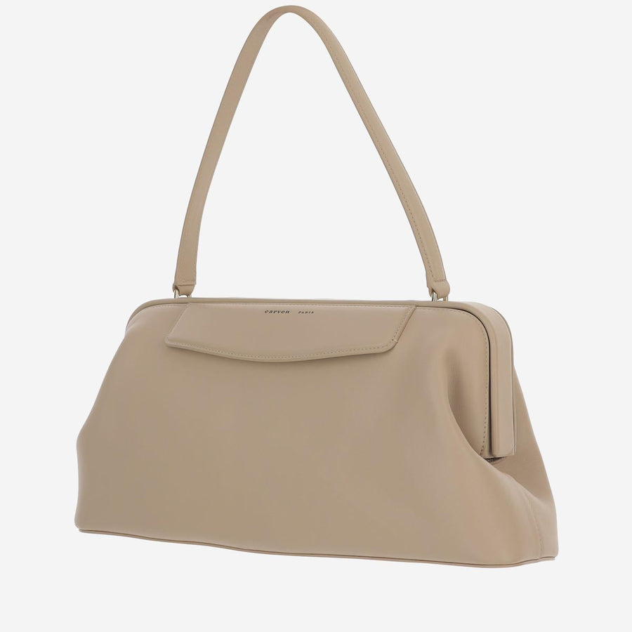 Carven Paris Shoulder Bag — Beige Leather