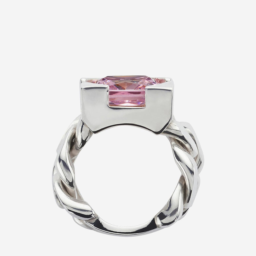 Bottega Veneta Chain-Motif Sterling Silver Ring — Rings