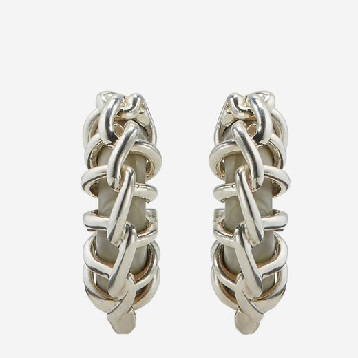 Bottega Veneta Woven Sterling Silver Earrings —