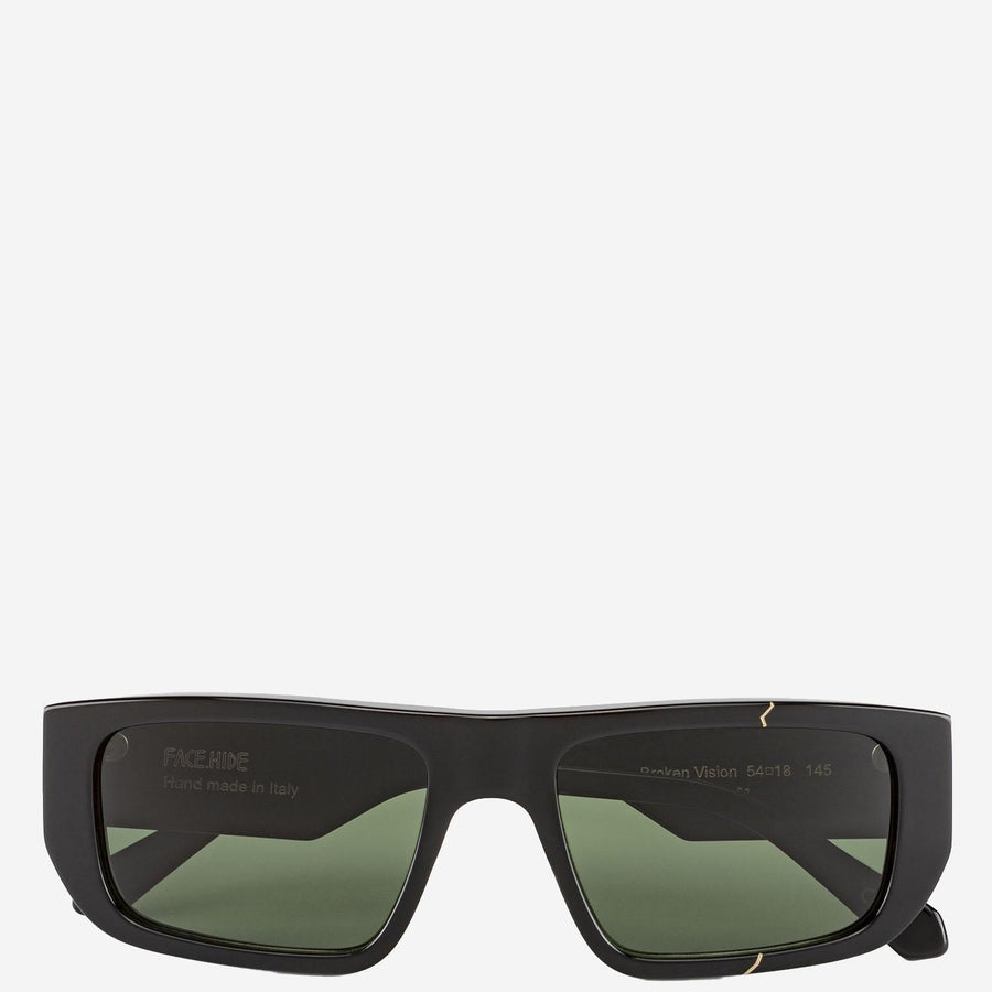 Face Hide Brokenvsion Kintsugi Acetate Sunglasses — Black
