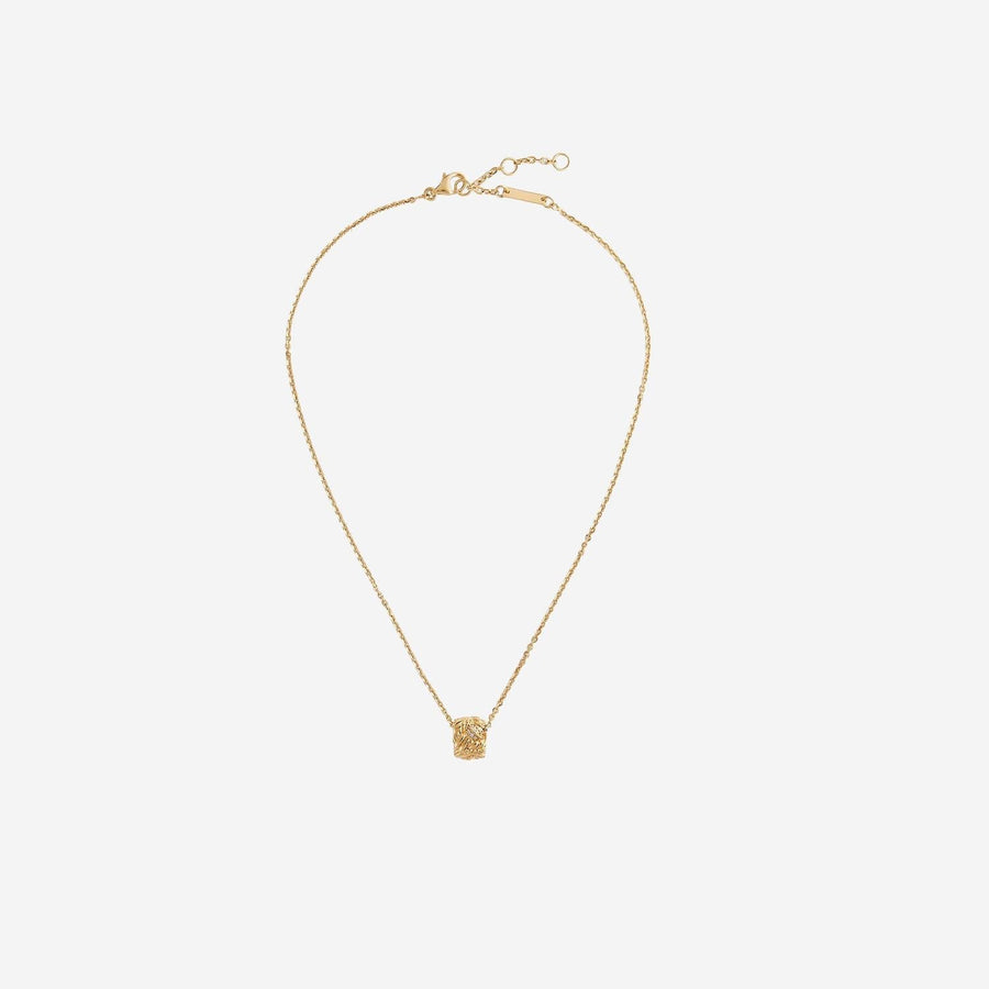 Bottega Veneta Plaited Intreccio Pendant Necklace — Gold Silver Necklaces