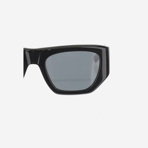 Saint Laurent 810815 Square Logo-Detailed Acetate Sunglasses — Black Frame Acetate; Lenses Nylon