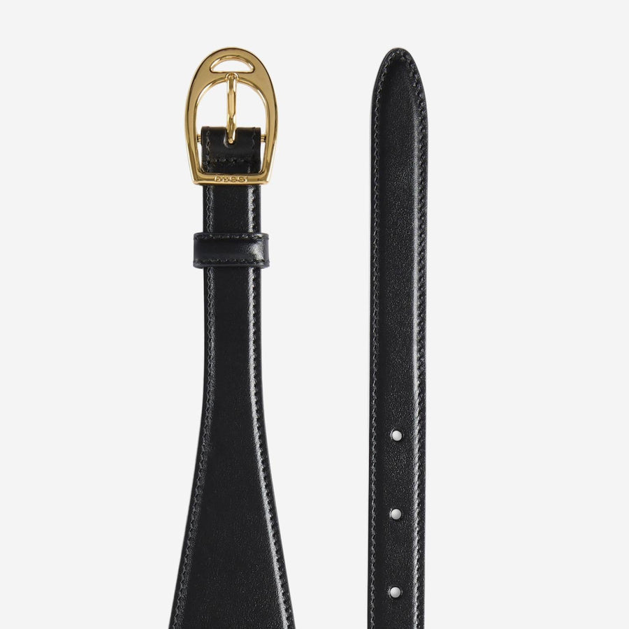 Gucci Oversized Clasp Calf Skin Belt — Black
