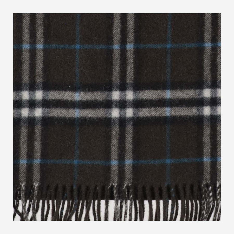 Burberry Cashmere Check Scarf — Black Scarfs