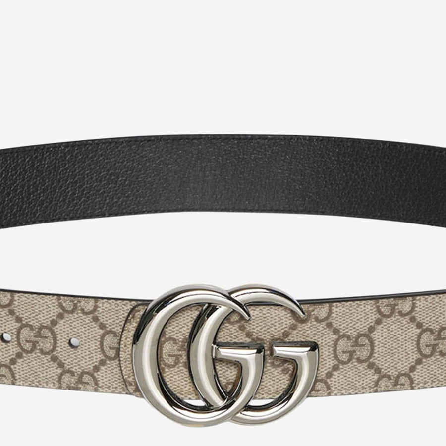 Gucci Gg Marmont Belt — Beige Polyurethane
