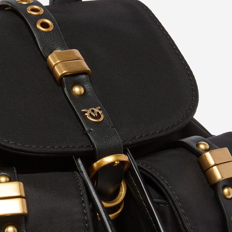Pinko Nylon Backpack — Black