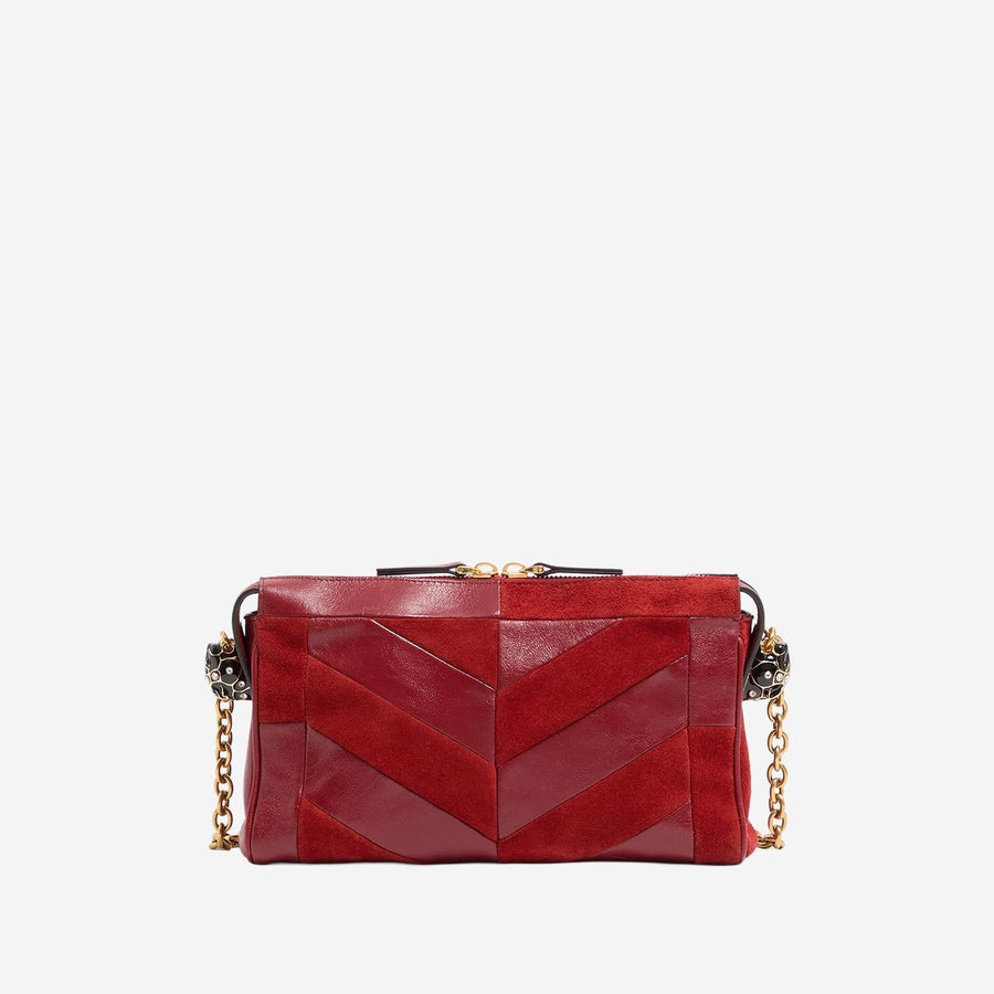 Valentino Garavani Panthea Shoulder Bag — Red Leather