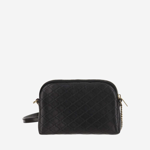 Saint Laurent Quilted Lambskin Leather Shoulder Bag — Black