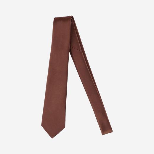 Saint Laurent Silk Satin Necktie — Brown Neckties