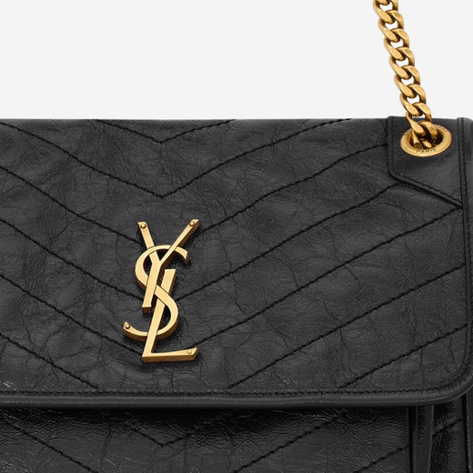Saint Laurent Niki Shoulder Bag — Black Leather