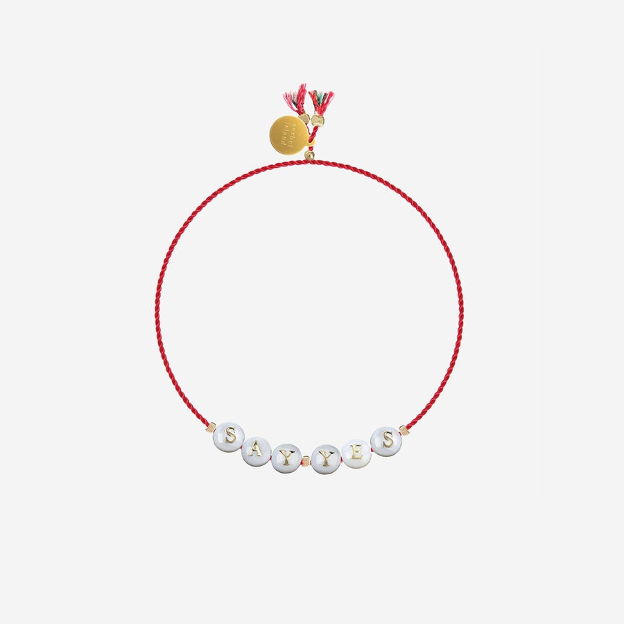 Sorbet Island Lettered Glass Bead Bracelet — Red Fabric Bracelets