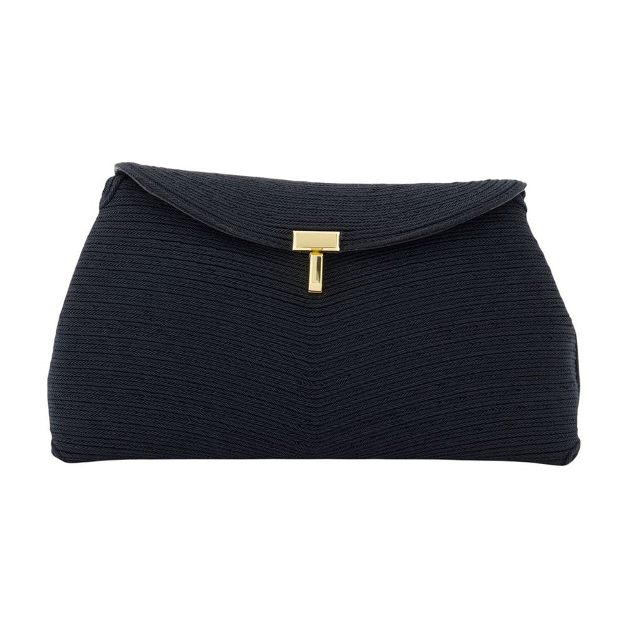 Toteme Rippled Canvas Clutch — Black